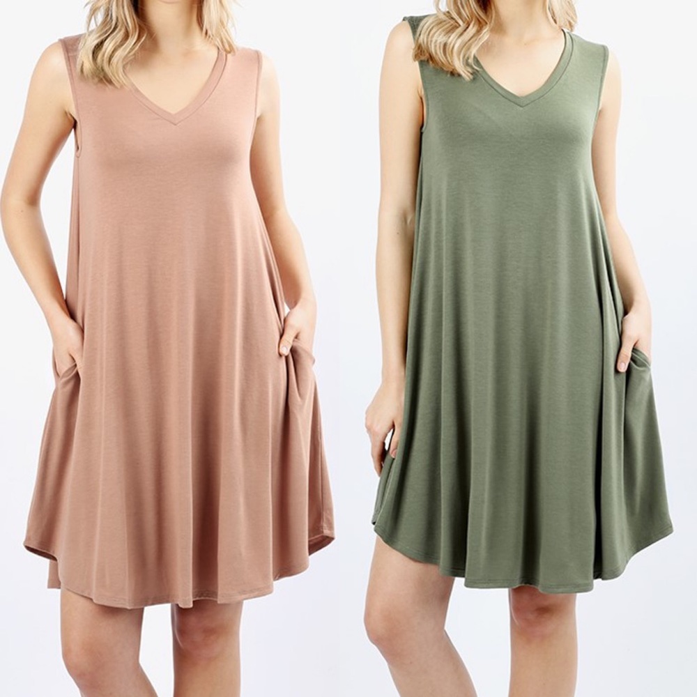 Sleeveless round hem a-line dress
